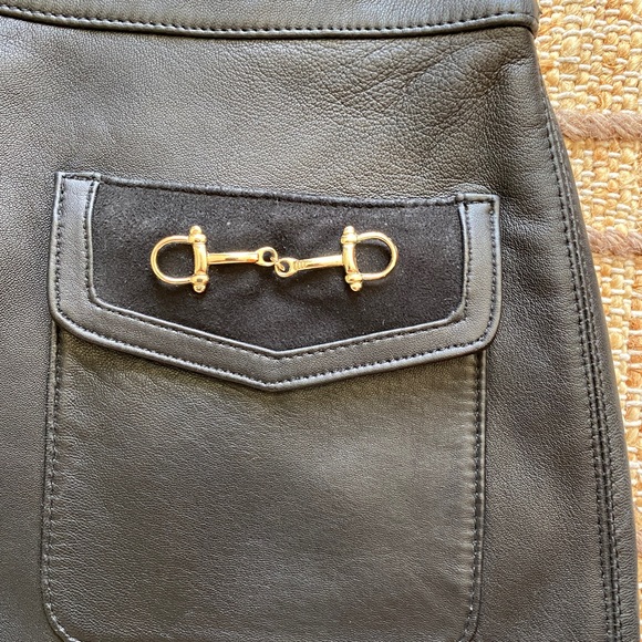 Maje Jelfie Leather Horsebit mini skirt - Picture 4 of 11